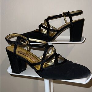 Apostrophe Black Strappy Heels